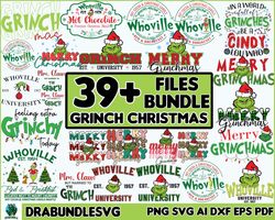 39 grinchmas png bundle, merry grinchmas svg & png, christmas movie, funny christmas png, grinchmas, digital instant dow