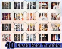 40 death note tumbler design, death note cup, death note sublimation, 20 oz skinny tumbler design, sublimation image, tu