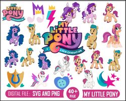 40 my little pony svg, my little pony vector, my little pony cutfile, my little pony bundle, cartoon svg, my little pony