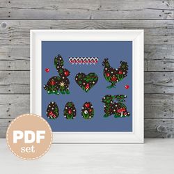 "in forest (set)" spring crossstitch pattern