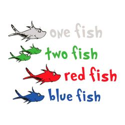 one fish two fish red fish blue fish dr seuss teacher svg