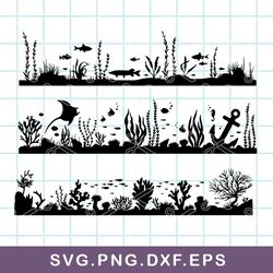 corals reef svg, nautical ocean life svg, sea coral reef oceanic animal svg, png dxf eps file
