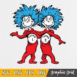 thing 1 and thing 2, svg, png, svg, jpg, eps, digital download, digital design