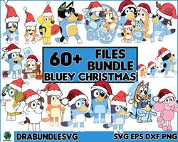 60 merry christmas blue dog family svg png, family blue dog svg, gift for family, blue dog character, blue dog cute svg,