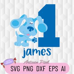 custom birthday, blues clues digital download, png file, print then cut design