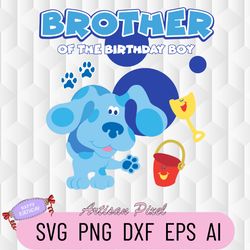 brother of the birthday boy svg, blues clues birthday svg, blues clues cute svg, birthday svg