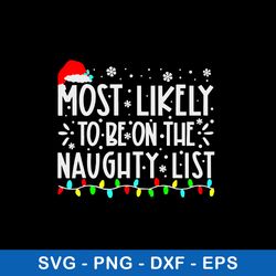 Most Likely To Be On The Naughty List Svg Christmas Svg, Png Dxf Eps File