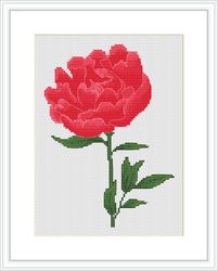 peony cross stitch pattern.