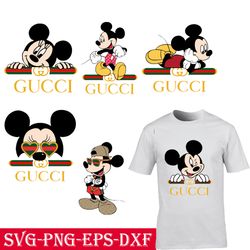 mickey mouse gucci bundle logo svg, gucci logo svg, gucci svg, gucci disney svg silhouette svg files