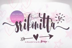 srikonitta script  bonus free vectors trending fonts - digital font