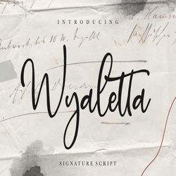 wyaletta signature script  trending fonts - digital font