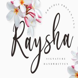 raysha signature handwritten trending fonts - digital font