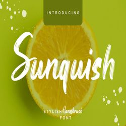 sunquish stylish handbrush trending fonts - digital font