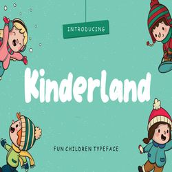kinderland fun children typeface trending fonts - digital font