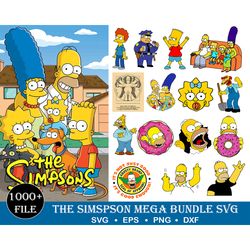 1000 the simpsons svg, bart simpsons svg, lisa simpson svg, homer simpsons svg, maggie, for cricut, silhouette, svg, dxf