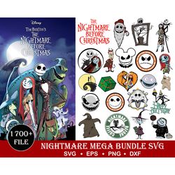 1700 nightmare before christmas svg, cartoon svg, nightmare svg, jack skellington svg, jack and sally svg, cricut cut fi