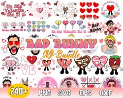 benito valentine bundle svg, valentine bad bunny svg, bunny heart svg, png dxf eps digital file