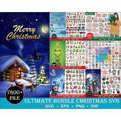 7800 ultimate christmas bundle svg, merry christmas svg, christmas lights svg, christmas svg, snowman svg, christmas san