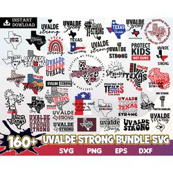 160 uvalde strong svg bundle, 4 designs, uvalde strong png, pray for uvalde svg, pray for texas svg digital instant down