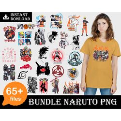 65 naruto png bundles, svgs, svg fonts, silhouette art digital dowload