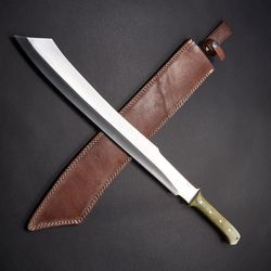 d2 steel hunting short machete knife-beautiful hunting knife  fixed handle blade