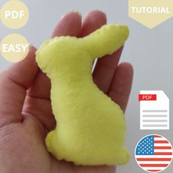 diy felt bunny tutorial: create a fluffy stuffed animal with simple steps, felt bunny tutorial step by step, sewing felt