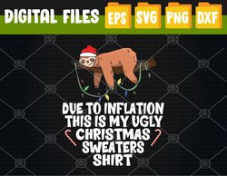 due to inflation mens ugly christmas svg, eps, png, dxf, digital download