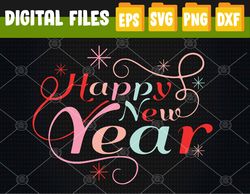 happy new year party - funny new year's eve groovy svg, eps, png, dxf, digital download