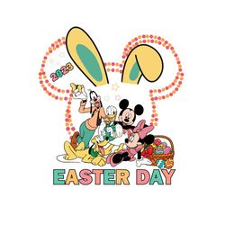 retro disney easter day mickey head bunny ear svg cutting files