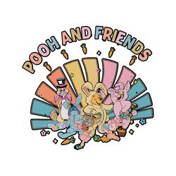 retro pooh and friends winnie the pooh easter svg cutting files