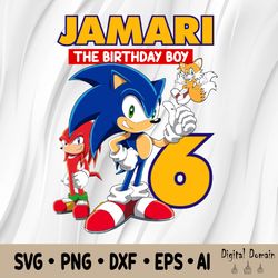 custom birthday svg, sonic birthday boy svg, digital download