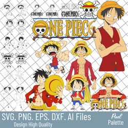 one piece svg bundle, anime bundle, one piece characters, japanese svg