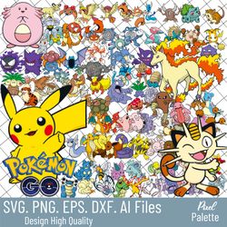 pokemon svg bundle, pokemon clipart, pikachu svg, pokemon layered, svg for cricut, svg for silhouette