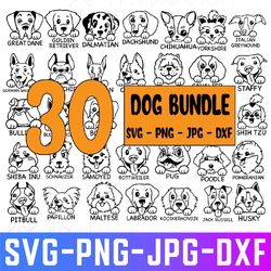 30 files dog svg bundle | dog mom svg | svg | cricut svg dogs and cats digital download