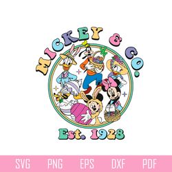 mickey and co est 1928 easter retro mickey and friend svg