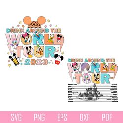 vintage disney drinking around the world png sublimation designs