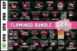 Flamingo Graphic Bundle - SVG, PNG, DXF, EPS Files For Print And Cricut