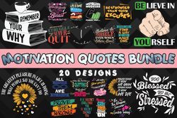 Motivation quotes Bundle 20 designs - SVG, PNG, DXF, EPS Files For Print And Cricut