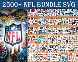 2500 file nfl svg eps dxf png, mega nfl bundle svg, for cricut , vector file, digital, file cut, instant download