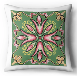 Digital - Vintage Cross Stitch Pattern Pillow - Ornament - Antique Embroidery - Cushion Cross Stitch