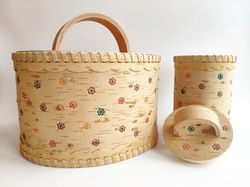 birch bark box and large birch bark box set