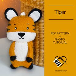 safari felt animals pattern pdf, felt tiger pattern, jungle animals, felt toys tutorials