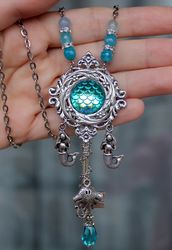 handmade unique fantasy mermaid key necklace