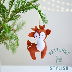 craft your own adorable felt deer with our sewing pattern - perfect for kawaii diy christmas decor