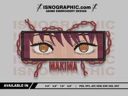 makima eyes embroidery design files , chainsaw man anime