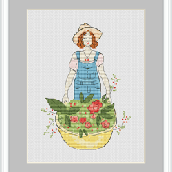 spring cross stitch pattern, pdf.