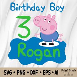 peppa pig custom svg kid svg birthday tsvg birthday gift personalized svg free shipping