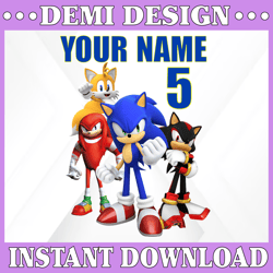 Sonic Birthday Png sonic party theme Png Personalized Png family gift Birthday Png - Custom Name and Age
