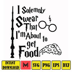 hrpt00031-i solemnly swear that i'm about to get food svg, png, dxf, eps file hrpt00031