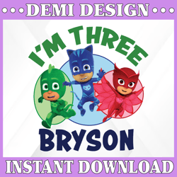 personalized name and ages, pj masks png iron on transfer, personalized diy, birthday girl party printables pj masks png